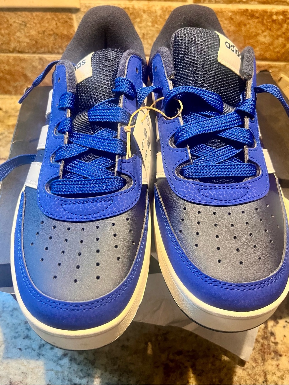 adidas Kids Royal Blue and Navy Lace-Up Sneakers